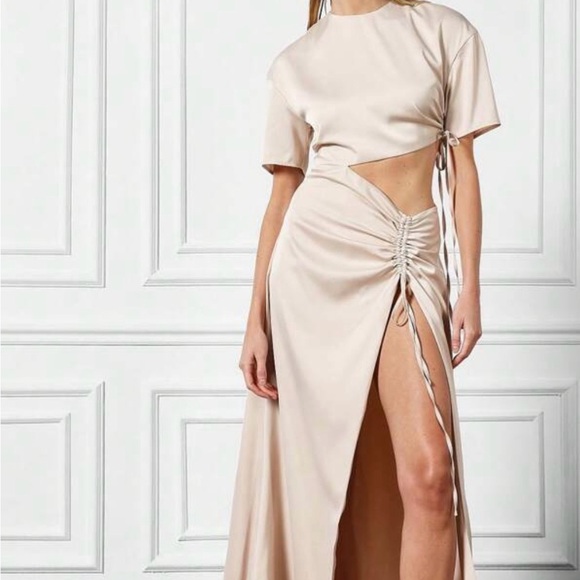 Dresses & Skirts - Elegant Cream Cut-Out Dress
